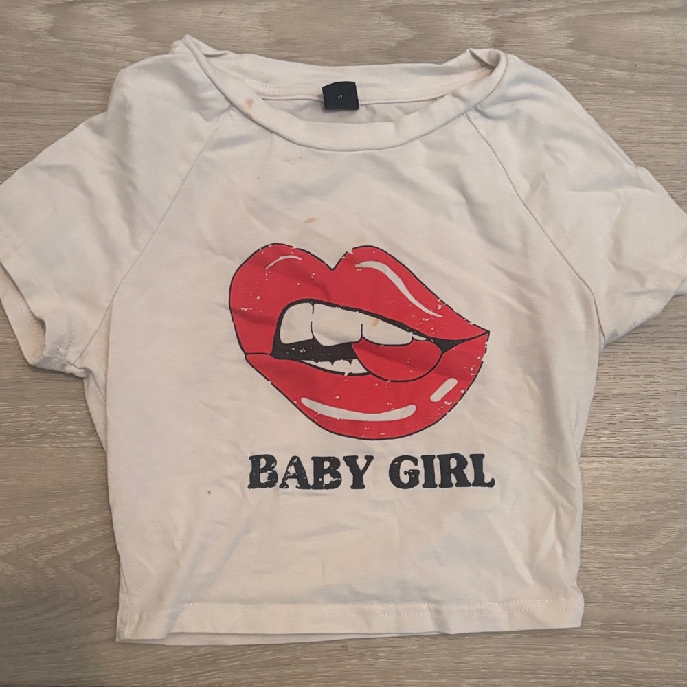 SHEIN white crop baby T